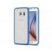 Samsung Galaxy S6 Edge - Soft TPU Bumper Clear PC Hard Shock-Absorption Anti-Scratch Phone Protective Cover Case - Blue